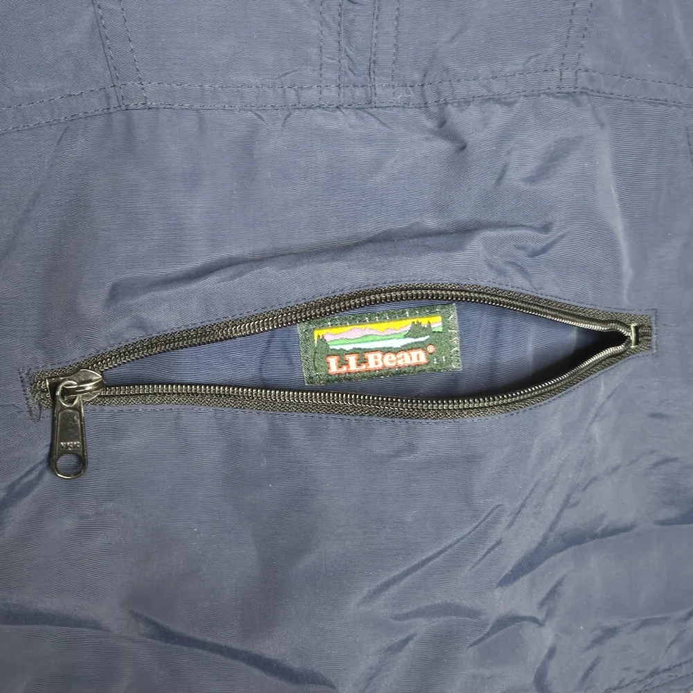 Vintage LL Bean Anorak Pullover Hooded Blue Jacket Rain Coat Windbreaker SMALL - Picture 4 of 9